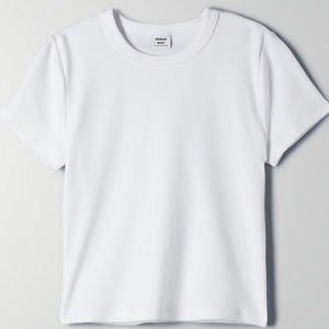Aritzia Sunday Best Little Ribbed T-shirt White